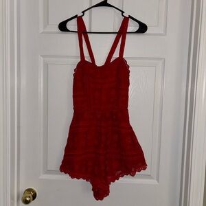 Red Lace Women’s Romper